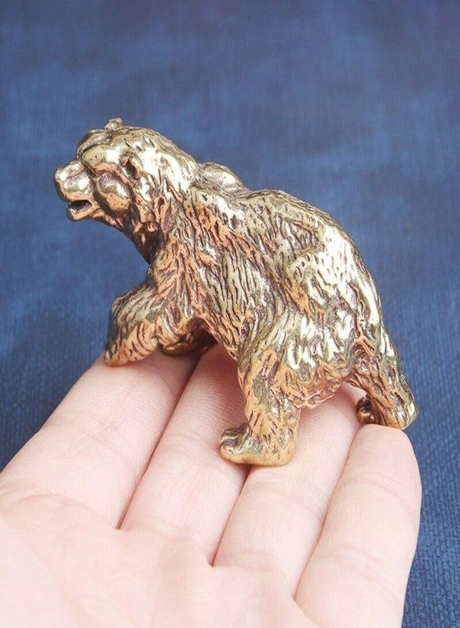 UCCKEYI Solid Brass Bear Figurine Statue Animal Figurines Toy House Desktop Decoration Imitate Antique Metal Insect Jewelry - Image 5